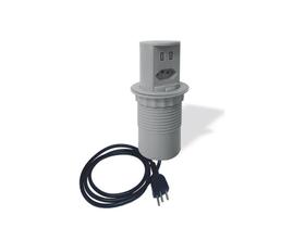 Torre de Tomada Mesa Pop Cinza 1 Elétrica 20a + 2 Usb Torre de Tomada Mesa Pop Cinza 1 Elétrica 20a + 2 Usb