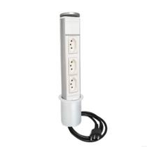 Torre De Tomada Mini Totem Manual 3 Tomadas 10A - Branco