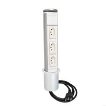 Torre De Tomada Mini Totem Manual 3 Tomadas 10A - Branco