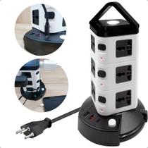 Torre De Tomada Multiplug 12 Tomadas Usb E Tipoc 10a Bivolt - B Max