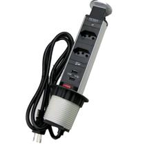 Torre de Tomada Multiplug Com 2 Usb Pusch Open Renna Torre de Tomada Multiplug Com 2 Usb Pusch Open Renna