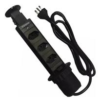 Torre De Tomada Multiplug para Bancada ou mesa Com 3 Tomadas 20A Preto