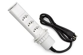 Torre de Tomada Multiplug Retrátil 3 Elétricas 10A Branco