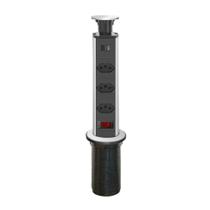 Torre de Tomada Multiplug Retrátil 3 Tomadas e USB Embutir - B-Max