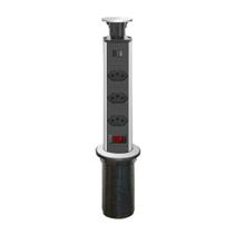 Torre de Tomada Multiplug Retrátil 3 Tomadas e USB Embutir - B-Max Torre de Tomada Multiplug Retrátil 3 Tomadas e USB Embutir - B-Max
