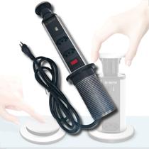 Torre de Tomada Multiplug USB Retratil TipoC Embutir Mesa BMax BM8693 Torre de Tomada Multiplug USB Retratil TipoC Embutir Mesa BMax BM8693