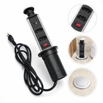 Torre de Tomada Multiplug USB Retratil TipoC Embutir Mesa Tomada de Bancada Carregador de Celular Torre de Tomada Multiplug USB Retratil TipoC Embutir Mesa Tomada de Bancada Carregador de Celular