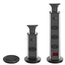 Torre De Tomada Multiplug Usb + Usb C Embutir Mesa Bancada