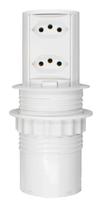 Torre De Tomada POP Suporta 10A Plug 10A - Branco Branca Extensão Antichoque Retrátil Embutir Sobrepor Bancada ou Móvel