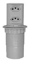 Torre De Tomada POP Suporta 10A Plug 10A - Cinza Extensão Antichoque Retrátil Embutir Sobrepor Bancada ou Móvel - QTMOV