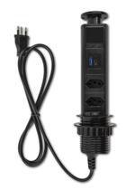 Torre De Tomada Preta Usb Tipo C + A Turbo + 2 Elétricas 20A