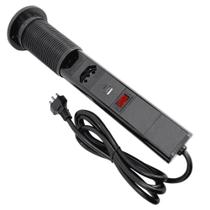 Torre de Tomada Retrátil 3 Tomadas com Entradas USB e Tipo C - B-MAX