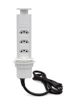 Torre De Tomada Retrátil Multiplug 3 Tomadas 20a - Branco