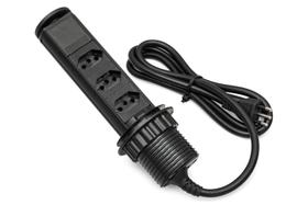Torre De Tomada Retrátil Multiplug 3 Tomadas 20a - Preto