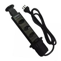 Torre De Tomada Retrátil Multiplug Embutir Mesa Granito Bivolt - 3 Tomadas - Renna