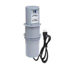 Torre De Tomada Totem Automático 2 Tomadas 10A 2 USB 9.0A Cinza