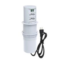 Torre De Tomada Totem Slim Manual 2 Tom 10A 2 USB 4.9A Branco
