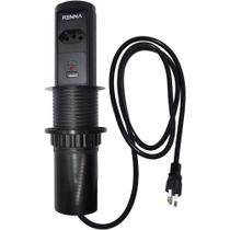 Torre de Tomada Wireless Renna 1 Tomada e 2 Portas Usb Tipo C Preto
