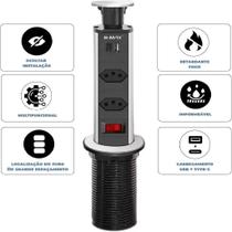 Torre De Tomadas Multiplug com 2 tomadas Usb + Usb C