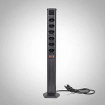 Torre de Tomadas Plus 6 Saídas NBR 10A com Disjuntor QTMOV Qm52820 Preto Torre de Tomadas Plus 6 Saídas NBR 10A com Disjuntor QTMOV Qm52820 Preto