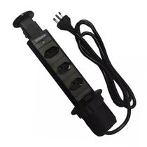 Torre de Tomadas Retrátil Multiplug Preta - RENNA