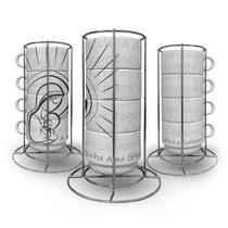 Torre de Xícaras Porcelana Decorativa Ave Maria Oração 150mL