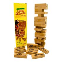 Torre Desafio Brinquedo Educativo de Madeira Jogo de Equilíbrio Jenga Carimbras 6 anos