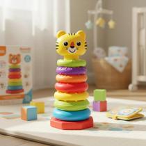 Torre Divertida Argolas Brinquedo Divertido Bebes Encaixe Brinquedo Coloridos Infantil