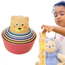 Torre Divertida Brinquedo Infantil Encaixe Empilhar Urso Bebe - Toy Mix