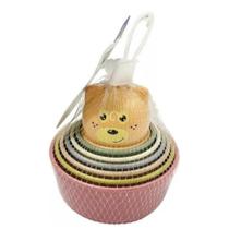 Torre Divertida Urso Brinquedo De Empilhar Encaixar P/ Bebês