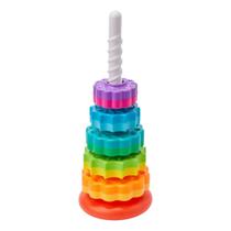 Torre Empilhável Infantil Pino Espiral Anéis de Fácil Encaixe Divertido Buba Torre Empilhável Infantil Pino Espiral Anéis de Fácil Encaixe Divertido Buba