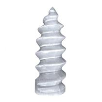 Torre Espiral de Selenita Branca Pedra Natural 10cm