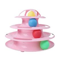 Torre Interativa Para Gato Com Bolinhas Cor Rosa 4 Níveis