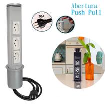 Torre Mini Totem Manual 3 Tomadas 20A Nbr Cinza Qtmov