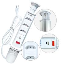 Torre Multiplug USB 3 Tomadas Retrátil USB-C E de Embutir Torre Multiplug USB 3 Tomadas Retrátil USB-C E de Embutir