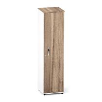 Torre Nicho De Madeira Com Porta P25 Pandin 160 CM Noce Naturale e Branco