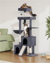 Torre para Gatos Aechonow Resistente con 2 Condominios y Cama Grande en el Mirador