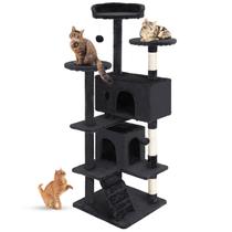 Torre para Gatos FDW 137cm - com Arranhador e Condomínio Cinza Escuro