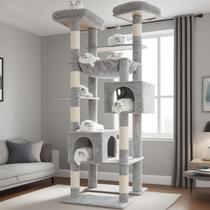 Torre para Gatos Hey-brother Alta con Postes para Rascar y Hamaca