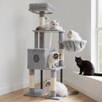 Torre para Gatos Heybly HCT200SW para Gatos de Interior con Poste para Rascar