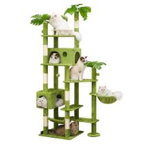 Torre para Gatos Meecal 195 cm para Gatos Grandes con Poste para Rascar y Hamacas