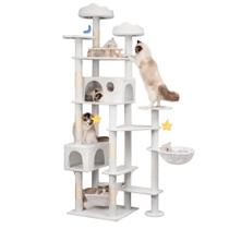 Torre para Gatos Meecal de 216 cm de Altura para Gatos Grandes con Poste Rascador
