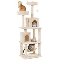 Torre para Gatos Yaheetech de 179 cm para Gatos de Interior con Condominio y Perchas
