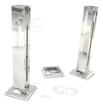 Torre Pinça Aco Inox Vidro Corrimão 30Cm (Guarda Corpo) Poli