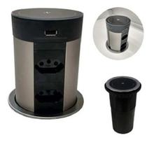 Torre Plug-UP 4 Tomadas E 2-USB Com Carregador Indução Preto Hafele 822.91.124 Torre Plug-UP 4 Tomadas E 2-USB Com Carregador Indução Preto Hafele 822.91.124