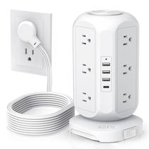 Torre Power Strip AOFO com 12 Tomadas e 4 USB (1 USB-C) - 10 Pés