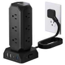 Torre Power Strip SUPERDANNY 12 tomadas 35 W USB 1700J preta