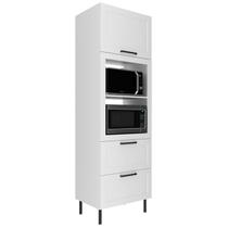 Torre Quente 1 Porta 2 Gavetas 222x70 cm MDF CZ3306 Branco Tecno Mobili Torre Quente 1 Porta 2 Gavetas 222x70 cm MDF CZ3306 Branco Tecno Mobili