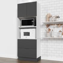 Torre Quente 2 Nichos Forno e Microondas com Rodapé Puxador 150cm Ipanema CabeCasa MadeiraOriginals