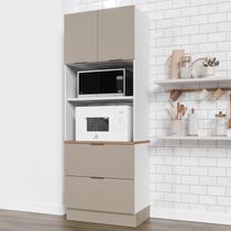 Torre Quente 2 Nichos Forno e Microondas com Rodapé Puxador 150cm Ipanema CabeCasa MadeiraOriginals Fendi Trama/Branco Torre Quente 2 Nichos Forno e Microondas com Rodapé Puxador 150cm Ipanema CabeCasa MadeiraOriginals Fendi Trama/Branco